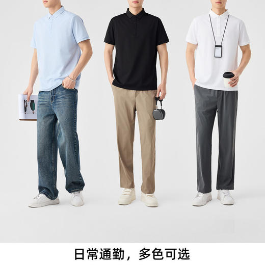 墨麦客桑蚕丝混纺珠地POLO衫男2026夏新款简约纯色男士T恤71717. 商品图4
