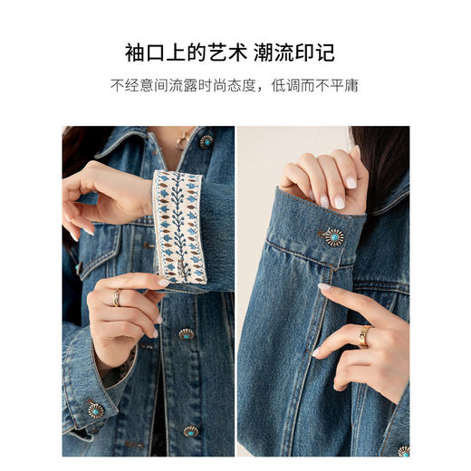 「高货xg」全新升级【铂金会员284/天猫379/差价95】(01253)洛诗琳气质休闲牛仔外套2026春季摩登复古翻领短上衣女 商品图3
