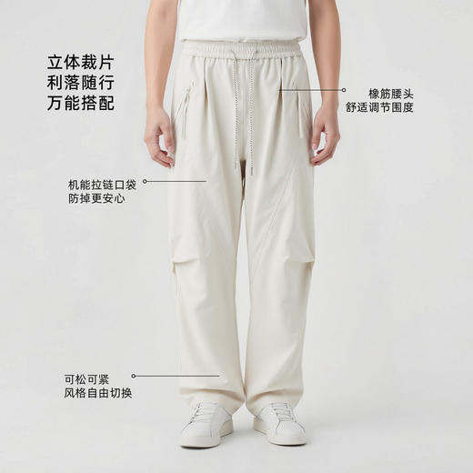 墨麦客男装拉链口袋休闲裤男2026春季新款抽绳脚口男士裤子91541. 商品图2