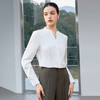 IWY/商务风白色V领衬衫女长袖职业通勤面试简约气质百搭衬衣25B945 商品缩略图2
