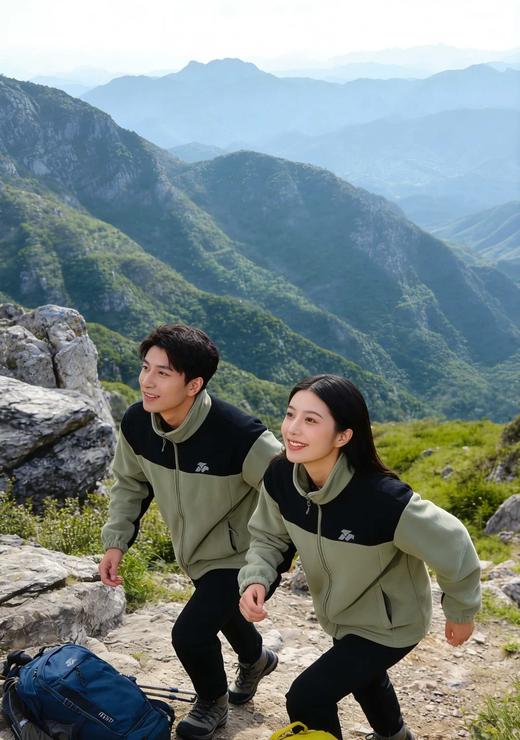 【拼色抓绒衣 男女同款】拼色抓绒衣春秋冬可穿外套上衣03h 商品图1