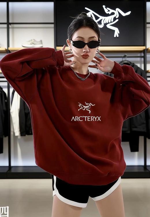 F030613重磅珠地圆领休闲宽松舒适卫衣男女同款 商品图3