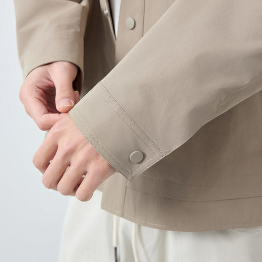 墨麦客男装高智通勤翻领外套男2026春新款简约纯色男士夹克81613. 商品图3