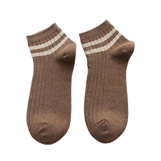 日式无印男士双杠棉袜子良品精梳棉双针运动休闲袜四季短袜五分袜 商品图3