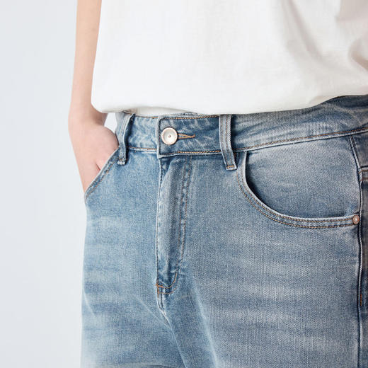 墨麦客男装高智通勤洗水牛仔裤男2026春新款字母装饰裤子男97369. 商品图1