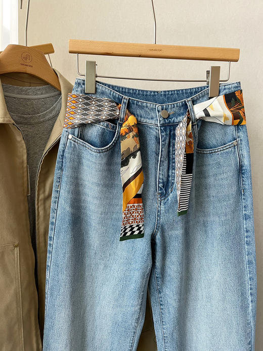 【经典必入】噢蜜ooomeooo四面弹大长腿直筒牛仔裤 商品图8