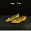 FAYTOBE 方糖漆皮单鞋方头方扣漆皮低跟鞋粗跟浅口单鞋 商品缩略图3