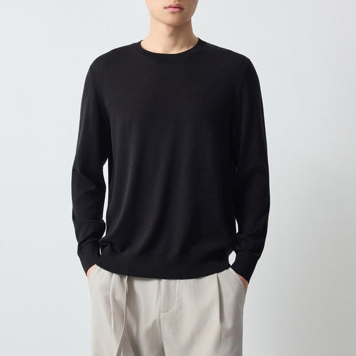 墨麦客男装高智通勤全羊毛针织衫男2026春新款打底羊毛衫男22285. 商品图1