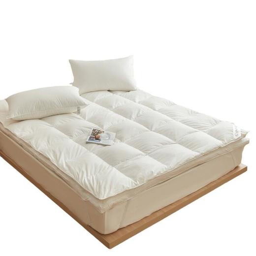 日式无印羽绒床垫良品软垫蓬松酒店羽绒床垫子白色纯色床褥床护垫 商品图4