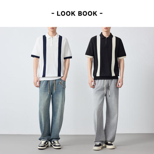 墨麦客男装高智通勤针织短袖POLO衫男2026新款撞色男士t恤75206. 商品图4