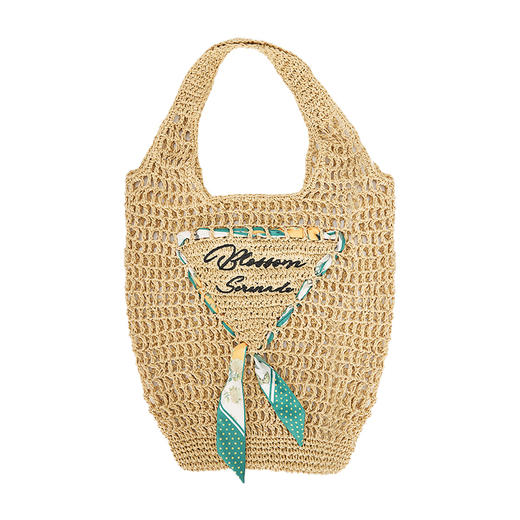 大英博物馆 东方梦境系列 丝带印花编织袋单肩包 商品图4