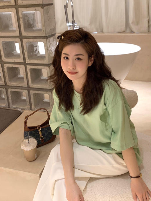 原单𝐀𝐦𝐢马卡龙爱心情侣短袖 商品图0