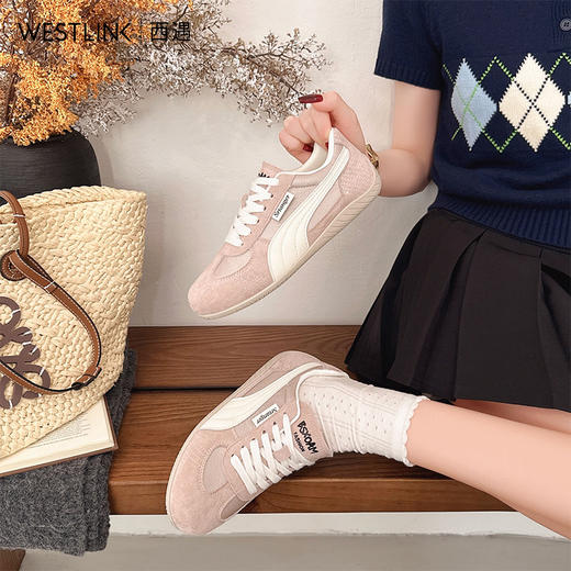 西遇德训鞋女2026新款春季超火阿甘女鞋圆头厚底百搭休闲运动板鞋P0066290 商品图2