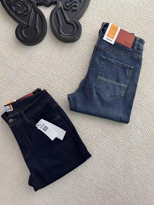 F030686休闲弹力耐磨中高腰修身直筒牛仔长裤 商品图6