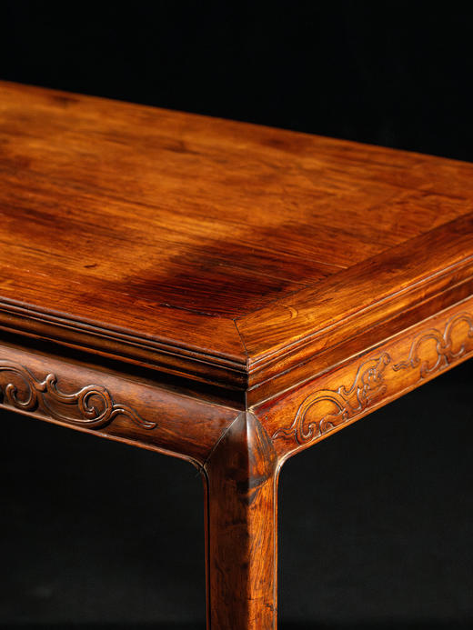 清	黄花梨束腰马蹄腿螭龙纹画桌 商品图2