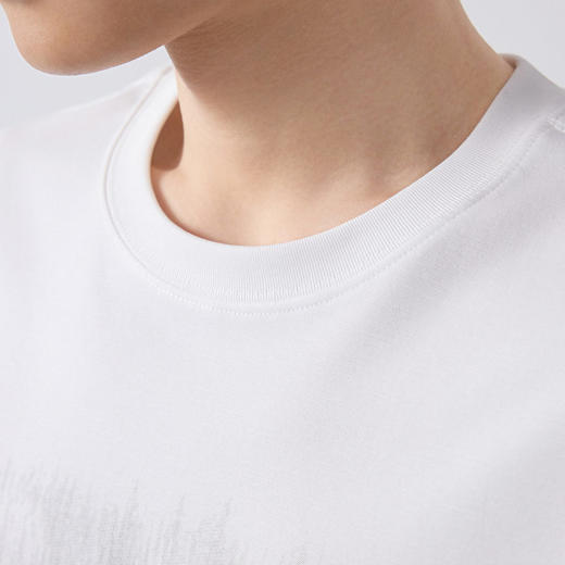 墨麦客男装高智通勤新款雾感线条印花短袖t恤男200g男士T恤75221. 商品图3