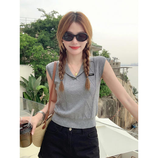 <曾小咸推荐>韩系翻领小飞袖短袖t恤女上衣 商品图0