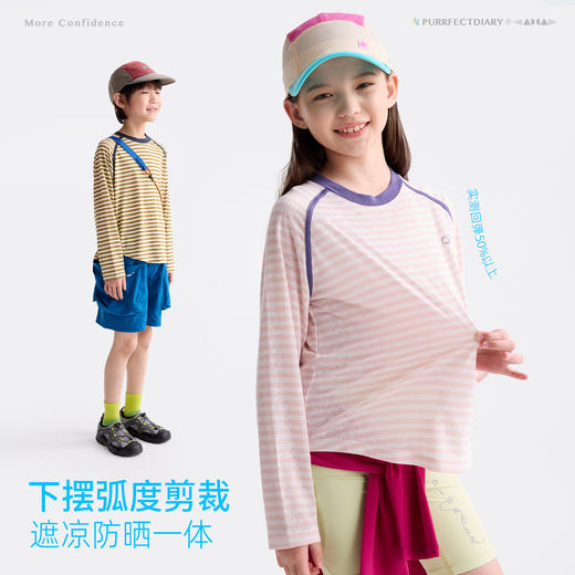 fx-咕噜日记儿童【松针天丝T恤】撞色条纹T恤更透气丝滑PCTX2640 商品图3