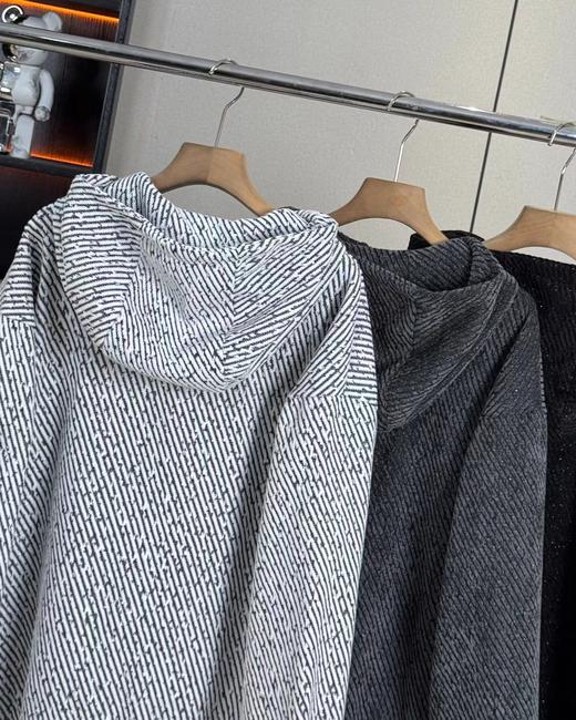 F0306112春秋新款满天星系列简约百搭不挑人连帽半拉链卫衣外套 商品图4