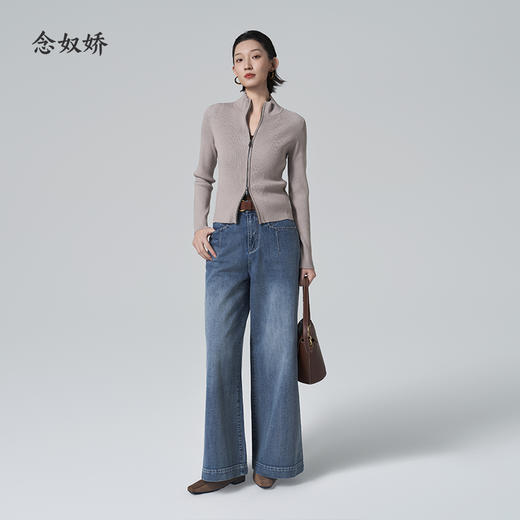 【商场同款】CNR6395 “ 浅灰色立领开衫 ” 软糯舒适 好穿好搭配 定染色系雅致好看 商品图2