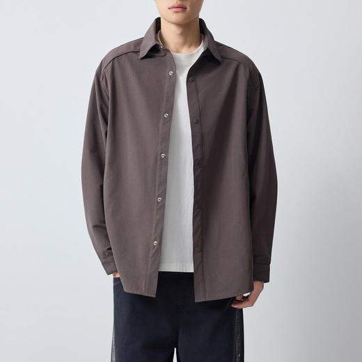 墨麦客男装高智通勤衬衫夹克男2026春季新款条纹拼接外套男81564. 商品图1