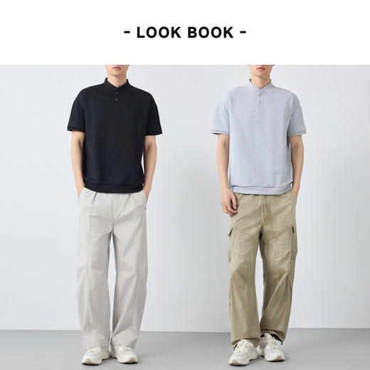 墨麦客男装高智通勤短袖t恤男2026春夏款纯色亨利领男士T恤75193. 商品图4