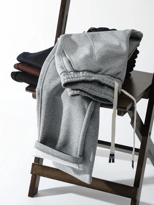 F030602慕冬绒复合牛奶丝棉纯色抽绳松紧腰休闲裤拼接设计直口裤脚运动卫裤 商品图6