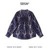 SDSA男装2026新款高贵轻奢时尚简约植绒花卉立领长袖衬衫百搭宽松 商品缩略图4