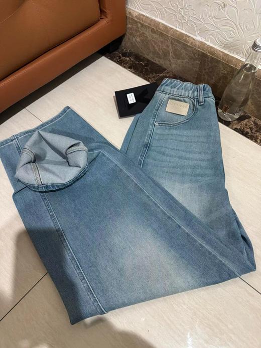 F030677复古水洗蓝松紧后腰设计宽松锥形牛仔裤 商品图14