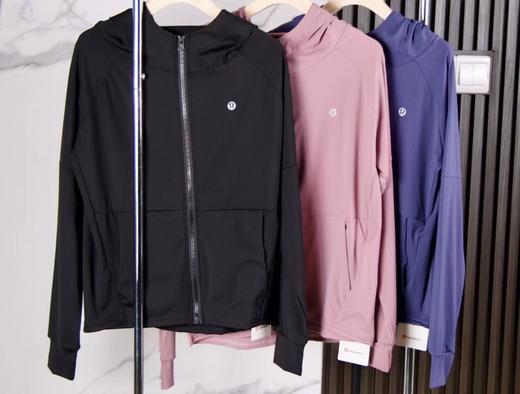 F030670瑜伽服连帽拉链运动外套宽松休闲夹克拉链开衫 商品图1