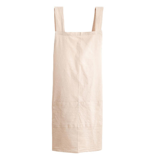 日式无印纯色围裙良品全棉简约质感围裙男女通用防尘家居服围裙 商品图4