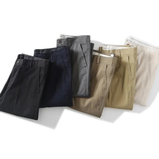 F030606日系风春秋季男士直筒纯色简约透气休闲商务长裤 商品图2