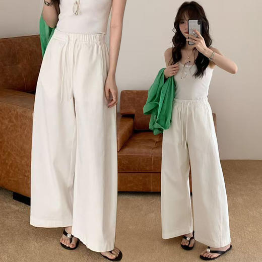 老米优品🎈砂洗棉质，轻柔垂顺~《巨显瘦春季阔腿九分裤》多道砂洗工艺反复打磨 版型魔法先搜！ 藏肉显高~ 商品图4