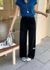F030679美式复古做旧黑阔腿牛仔裤休闲裤显瘦神裤 商品缩略图2