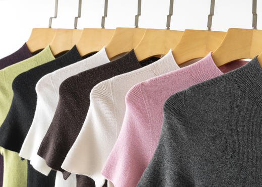【高品质私服】【60支精纺羊毛半高领短袖】春夏贴身穿软糯不闷，微光若隐若现，基础款也显贵气YS88159【仅限签收48小时内退换】-CC 商品图2