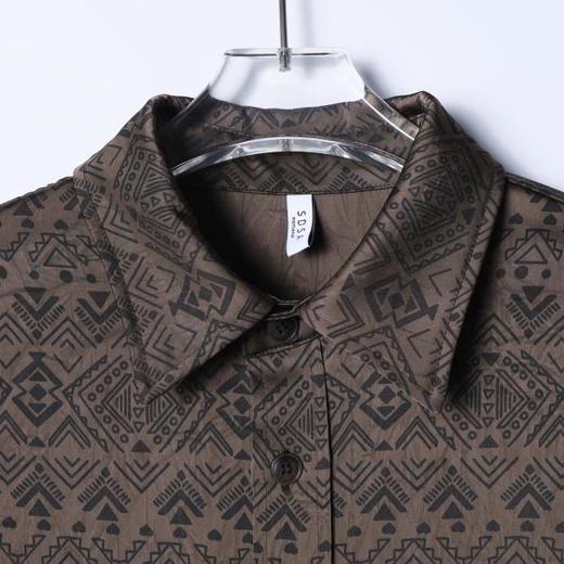 SDSA男装2026新款高贵轻奢美式复古几何图案长袖衬衫百搭时尚衬衣 商品图1