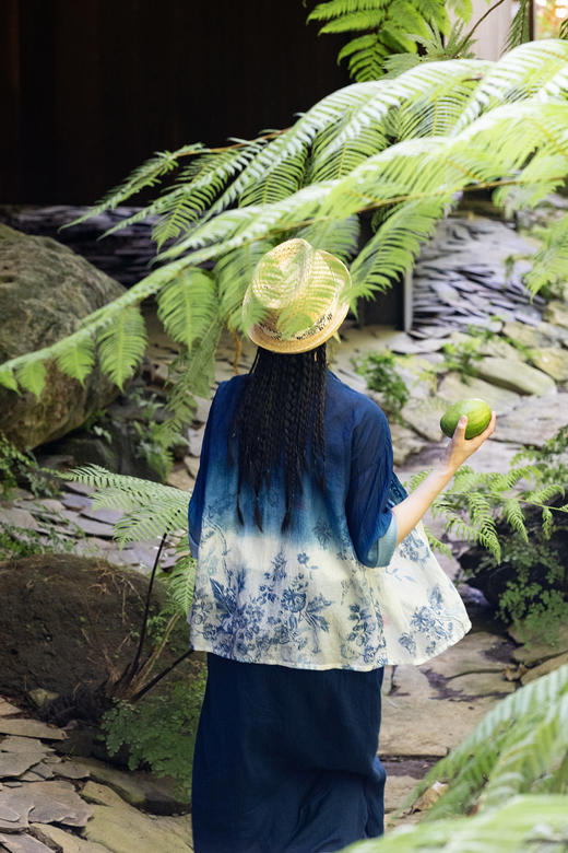 艺术家联名款 牧衣游原创植物吊染手绘印染外穿衬衫百搭文艺 云启 商品图5