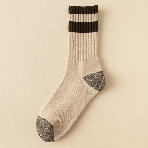 日系无印男士中筒袜良品冬季加厚保暖简约吸汗加绒长袜长筒袜袜子 商品图3