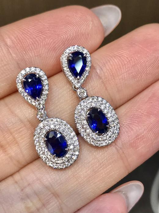 1.90ct蓝宝石耳环 商品图0