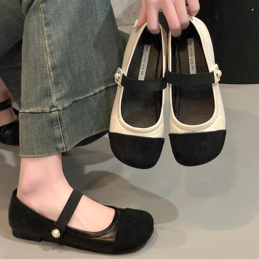 【64.9/双】法式复古玛丽珍鞋浅口鞋软底女夏款设计感小众平底鞋小香风单鞋聚★为爱严选 商品图0