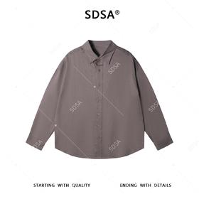 SDSA秋冬新款痞帅男装设计师纯色亲肤翻领长袖衬衫超柔休闲衬衣