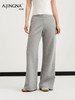 【LU系裤】阿菁娜春季新款LU系空气层神裤桑蚕丝羊毛混纺垂坠飘逸无勒感高级舒适F31C210009 商品缩略图0