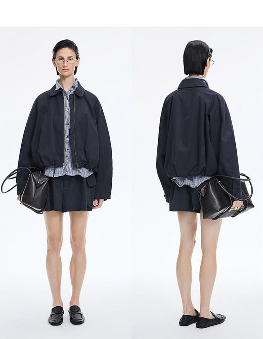 巴恩风工装夹克 黄金比例分割腰线 截短衣长很适合叠穿有层次感 下摆收紧 经典翻领 全棉材质透气不闷汗 商品图2