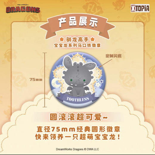 驯龙高手 宝宝龙系列马口铁徽章（1/9） 商品图0