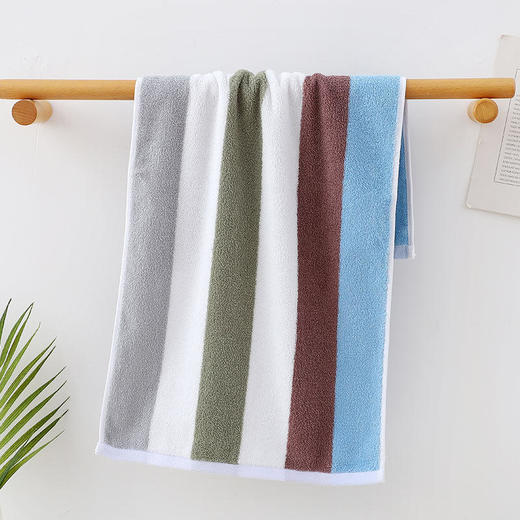 日式无印西川全棉毛巾宽条纹良品洗脸面巾毛巾浴室洗澡条子毛巾 商品图3
