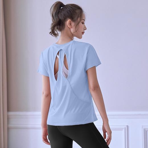 【热销】瑜伽服运动T恤速干衣女显瘦跑步罩衫透气健身短袖上衣夏速干紧身 000DX805QC 商品图2