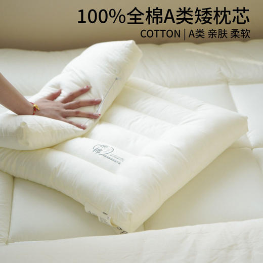 日式无印原棉烫画绗缝低枕芯纯色矮枕头良品成人全棉枕芯柔软 商品图0