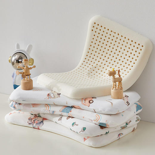 日式无印卡通婴童定型乳胶枕婴儿 枕头枕芯超低乳胶儿童枕头0-3岁 商品图0