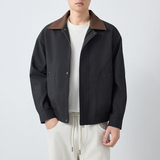 墨麦客高智通勤撞色翻领外套男2026春季新款巴恩风男士夹克81617. 商品图2