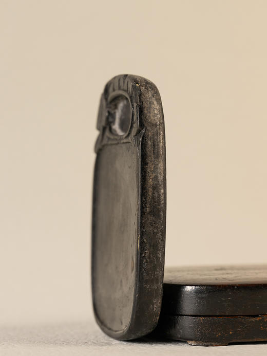 清	树叶纹敞池端砚（红木砚盒） 商品图3